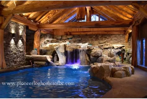 Log home | swimming pool | dream house | Pioneer Log Homes of BC | massive logs | western red cedar Bristol Tn, Piscina Interior, Pigeon Forge Cabins, Indoor Pools, Indoor Swimming Pool, Family Vacay, Tennessee Vacation, Pool Rooms, Dream Pools