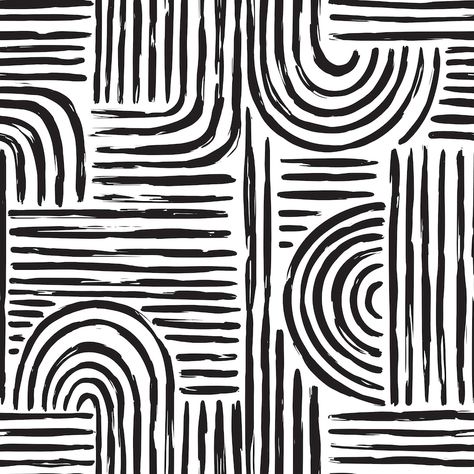 Black And White Graphic Wallpaper, Black And White Abstract Illustration, Black And White Aesthetic Pattern, Black And White 2024, Curved Lines Pattern Design, Black And White Accent Wall, Black And White Lines Pattern, Black Pattern Wallpaper, Black And White Walls