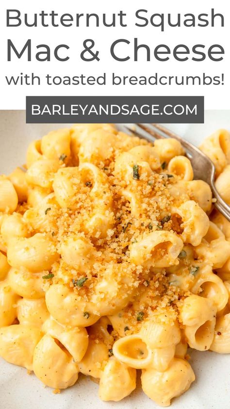 Butternut Squash Mac Cheese, Squash Mac And Cheese, Butternut Squash Mac, Butternut Squash Mac And Cheese, Butternut Squash Puree, Fall Meal, Favorite Pasta Recipes, Pasta Sauce Homemade, Fresh Sage