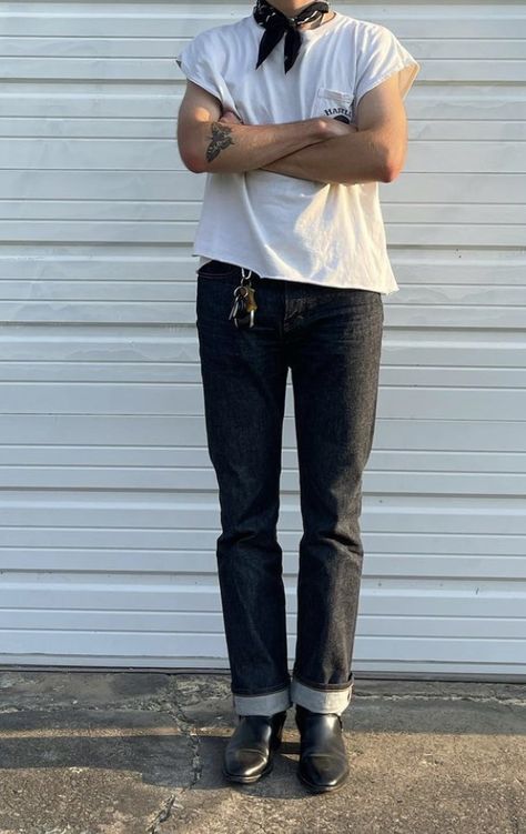 Selvedge Denim Outfit Men, Cdg Converse Outfit Men, Masc Summer Outfits, Outfit Cowok, Denim Outfit Men, Versatile Clothing, Summer Outfits 2024, Masculine Style, Stylish Summer Outfits