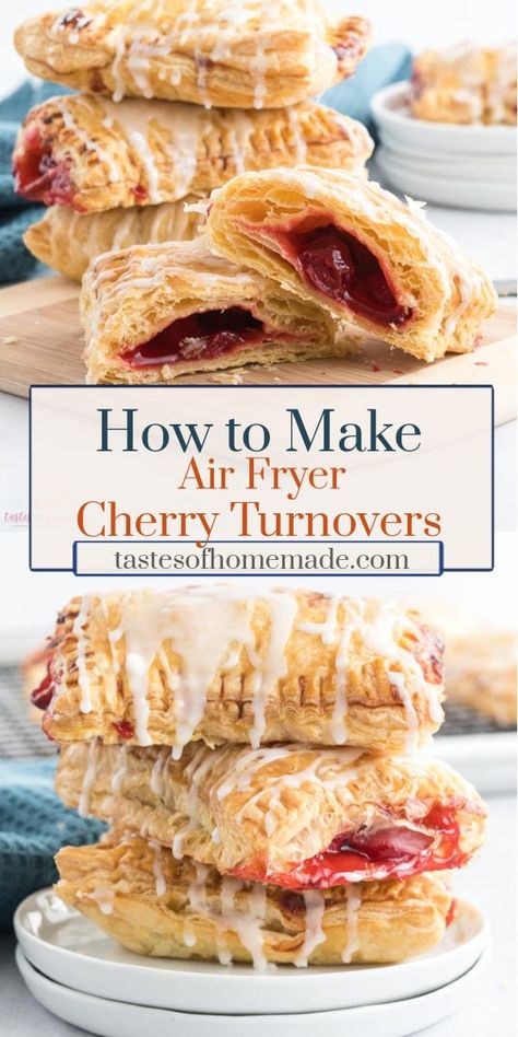 Simple Icing, Cherry Turnovers, Sweet Cherry Pie, Air Fryer Recipes Dessert, Hand Pie Recipes, Cooks Air Fryer, Air Fried Food, Air Fryer Oven Recipes, Air Fry Recipes