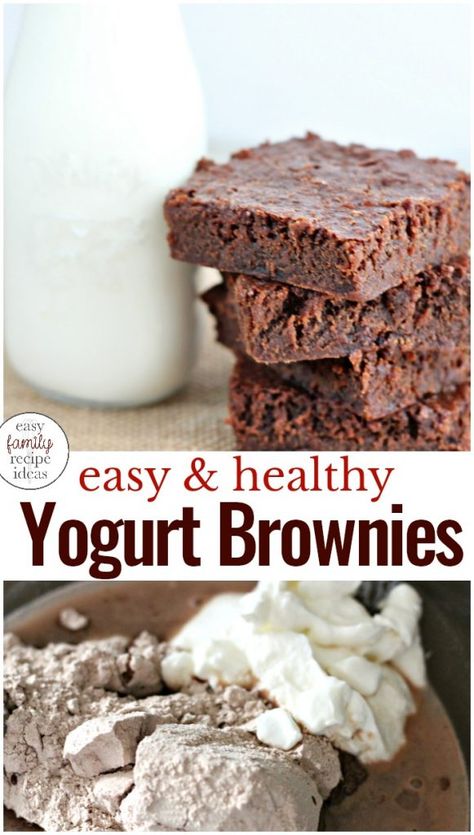 Family Recipe Ideas, Yogurt Brownies, Greek Yogurt Brownies, Healthy Brownie Recipe, Easy Brownie Recipe, Brownies Healthy, Healthy Brownie, Easy Brownie, Banana Split Dessert