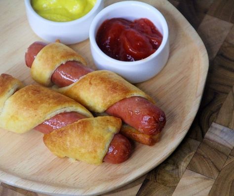 Air Fryer Crescent Roll Hot Dog Crescent Hot Dogs, Cheesy Pickles, Hot Dog Lunch, Hot Dog Crescent Rolls, Homemade Pumpkin Muffins, Air Fryer Keto, Cranberry Walnut Bread, Iced Lemon Pound Cake, Walnut Bread