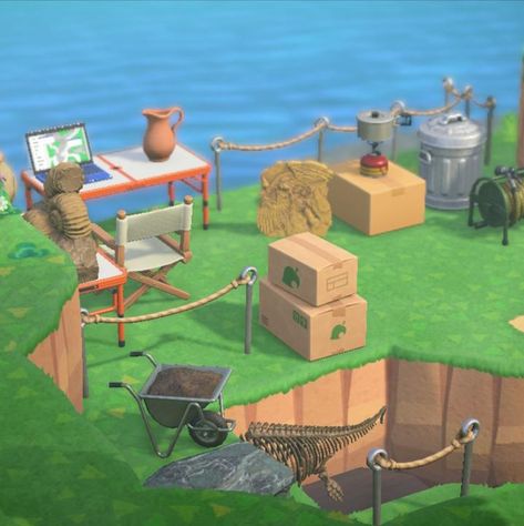 Dig Site Animal Crossing, Acnh Dig Site Ideas, Acnh Excavation Site, Dig Site Acnh, Animal Crossing Dig Site, Acnh Dig Site, Acnh Museum Dig Site, Animal Crossing Excavation Site, Acnh Fossil Dig Site