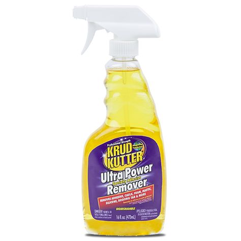 Ultra Power Remover™ is a safer alternative to acetone, paint thinners, and other traditional solvents. Removes Adhesive, Caulk, Foam, Mastic, Silicone, Roofing Tar & More... Window Cleaning Tips, Krud Kutter, Adhesive Remover, Cleaning Supplies Organization, Silicone Caulk, Boat Cleaning, Diy Cleaners, Pressure Washer, Window Cleaner