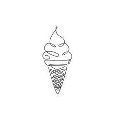 Pastry Tattoo, Simple Ice Cream, Ice Cream Tattoo, Serve Ice Cream, Single Line Drawing, Soft Serve Ice Cream, One Line Drawing, Mountain Tattoo, Cute Tattoos For Women