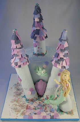 Whimsical under the sea Cake Fairy Castle Cake, Castle Cakes, Princess Castle Cake, Bolo Barbie, Sea Cakes, Castle Cake, Cake Decorating Designs, Mermaid Cakes, Childrens Birthday Cakes