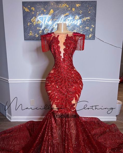 Red Diamond Prom Dress, Red Extravagant Prom Dress, Red Prom Dress Black Women, Prom Mermaid Dresses, Extravagant Prom Dresses, Prom Dresses Dark Red, Prom 2k23, Diamond Prom Dresses, Prom 2k24