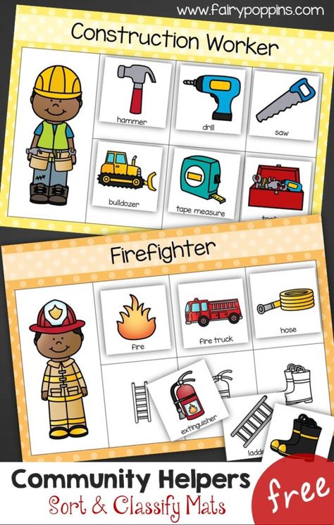 Prek Community Helpers, Community Helpers Week, Community Helpers Activities, Community Helpers Preschool Activities, Community Helpers Unit, Maluchy Montessori, Community Helpers Theme, Community Workers, Community Helpers Preschool