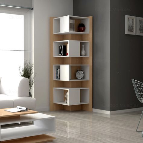 Corner Shelf Design, Corner Furniture, Interior Design Bedroom Small, Home Decor Shelves, Living Room Corner, Bookshelf Design, Room Partition Designs, घर की सजावट, Shelf Design