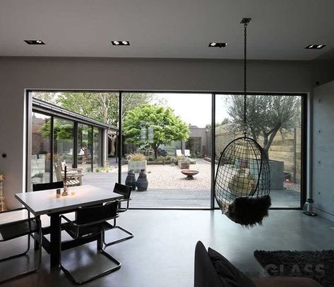 Best Sliding Glass Doors, Frameless Glass Balustrade, Minimal Windows, House Extension Plans, Aluminium Sliding Doors, Sliding Door Systems, House Extension Design, Sliding Patio Doors, Kitchen Island Design