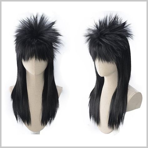 magic acgn Black Straight 70s 80s Wig Halloween Costumes Party  Wig 80s themed authenic Rocking Punk Rocker Mullet Wig Rocker Mullet, Wig Halloween Costumes, Hair Claims, 80s Wig, Halloween Costumes Party, 90’s Grunge, Mullet Wig, Chanel Mademoiselle, Coco Chanel Mademoiselle