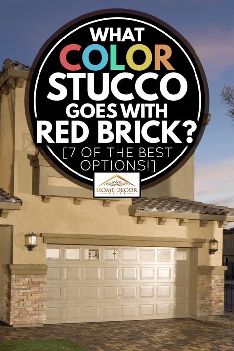 What Color Stucco Goes With Red Brick? [7 of the Best Options!] - Home Decor Bliss Brick Stucco Color Combinations, Stucco And Brick Exterior Paint Colors, Stucco And Red Brick Exterior, Red Brick And Stucco Exterior Houses, Brick And Stucco Exterior Houses, Red Brick House Exterior Colors Schemes, Red Brick Homes, Stucco And Brick Exterior, Stucco Exterior Colors