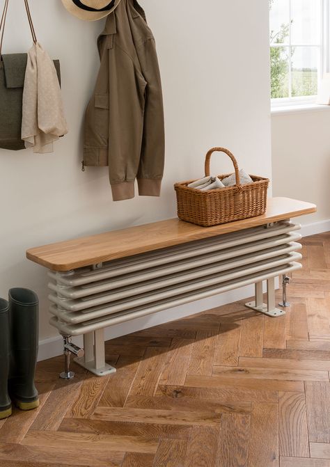 The Radiator Company - Ancona Bench Seat Radiator Bench, Modern Radiators, Wall Radiators, Contemporary Radiators, Hallway Seating, Home Radiators, Radiators Modern, Vertical Radiators, Hallway Designs