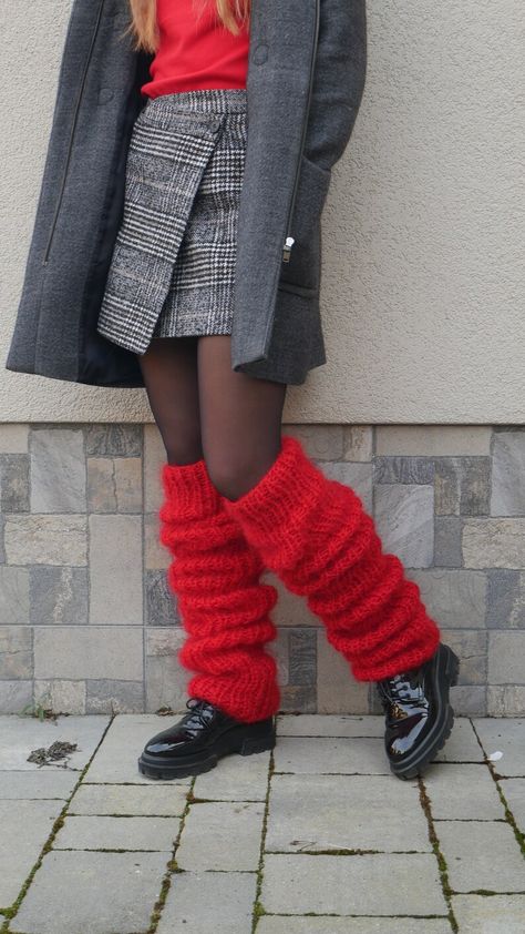 Legwarmers Outfit, Outfits With Leg Warmers, Leg Warmers Outfit, Fur Leg Warmers, Knitted Leg Warmers, Crochet Leg Warmers, Boot Toppers, Knit Leg Warmers, Evening Walk