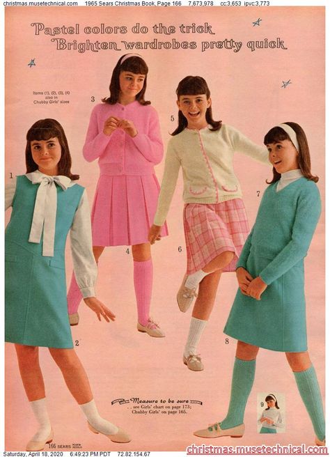 1965 Sears Christmas Book, Page 166 - Christmas Catalogs & Holiday Wishbooks Groovy Fashion, Vintage Girls Clothes, 1960 Fashion, Vintage Kids Clothes, 60s And 70s Fashion, Fashion 1960s, Seventies Fashion, Sixties Fashion, Christmas Book