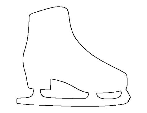 Ice skate pattern. Use the printable outline for crafts, creating stencils, scrapbooking, and more. Free PDF template to download and print at http://patternuniverse.com/download/ice-skate-pattern/ Ice Skating Shoes Drawing, Ice Skating Craft, Ice Skates Craft, Ice Skate Template, Ice Skate Template Free Printable, Ice Skating Crafts For Kids, Ice Skate Craft, Ice Skate, Ice Skates