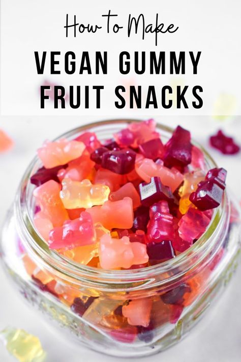 How to Make Vegan Gummy Fruit Snacks I vegan gummy bears recipe I how to make vegan gummy bears I tips for making vegan gummy bears I delicious vegan sweets I healthier gummy bears recipe I homemade gummy bears recipe I vegan fruit snacks I best vegan recipes for kids I gummy bears without gelatin I best vegan snacks #gummybears #veganrecipes Gummy Fruit Snacks, Vegan Recipes For Kids, Gummy Bears Recipe, Vegan Gummy Bears, Best Vegan Snacks, Homemade Gummy Bears, Healthy Gummies, Homemade Fruit Snacks, Homemade Gummies