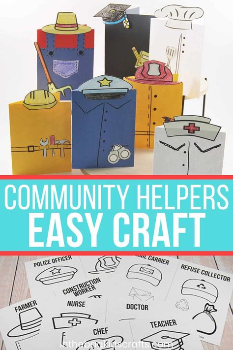 This community helper activity is so much fun for kids of any age to make, from preschoolers to older kids. Get the free printables to make your community helper craft cards. Then make someone's day a little bit better. Mail Carrier Craft, Community Helper Craft, Community Helpers Activity, Community Helpers Preschool Crafts, Community Helpers Crafts, Community Helpers Activities, Community Helpers Preschool Activities, Community Helpers Preschool, Community Helper