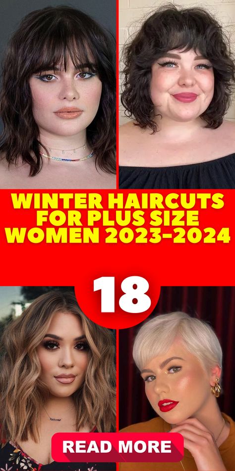 Ladies with round faces, get ready to rock the winter season with fabulous winter haircuts for plus size women 2023-2024. Short hairstyles are a popular choice, offering a chic and modern look. If you prefer a medium-length cut, it can beautifully frame your face while providing a stylish appearance. These haircuts are designed to enhance your features and keep you looking fabulous all winter long. Short Hair Round Face Plus Size, Short Hair Plus Size, Fat Face Haircuts, Winter Haircuts, Plus Size Hairstyles, Hairstyles For Fat Faces, Chubby Face Haircuts, Hairstyle For Chubby Face, Short Hair Cuts For Round Faces