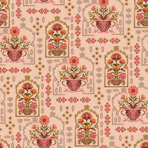 description Mughal Prints, Mughal Pattern, Vintage Flower Backgrounds, Textile Pattern Texture, Phad Painting, Geography Project, Traditional Prints, Mughal Art Paintings, Native American Patterns