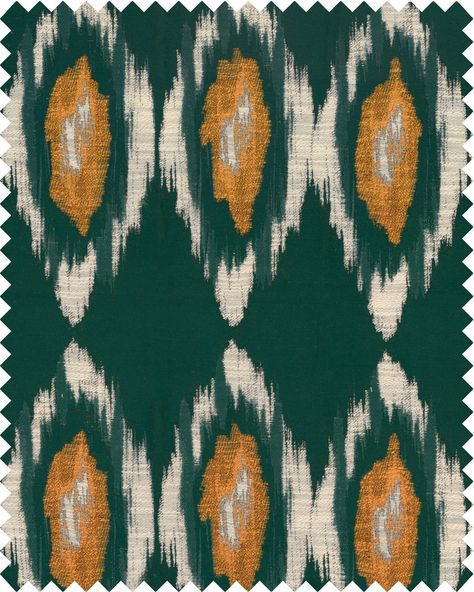 Pradesh Ikat Woven Fabric Fabric Ikat Weaving, Festival Atmosphere, Green Pastures, Vibrant Florals, Boho Fabric, Mind The Gap, Ikat Pattern, Ikat Fabric, Orange Fabric