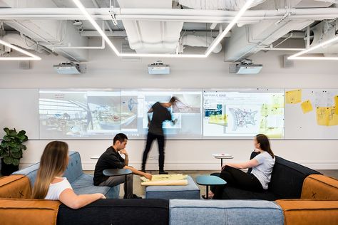 Future Workplace, Commercial Interior Architecture, Workplace Technology, Woods Bagot, Collaboration Area, Collaborative Workspace, Collaboration Space, Workplace Design, Workspace Design