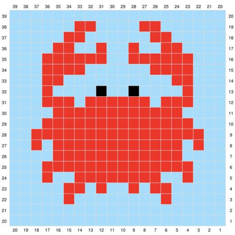 Nana's Crafty Home, Crab Cross Stitch Pattern, Crab Alpha Pattern, Mini Crochet Tapestry Pattern, Pixel Blanket Crochet Free Pattern, Crochet Graphgan Patterns Free C2c, C2c Pixel Crochet, Crochet Color Work Patterns, Crochet Colorwork Chart