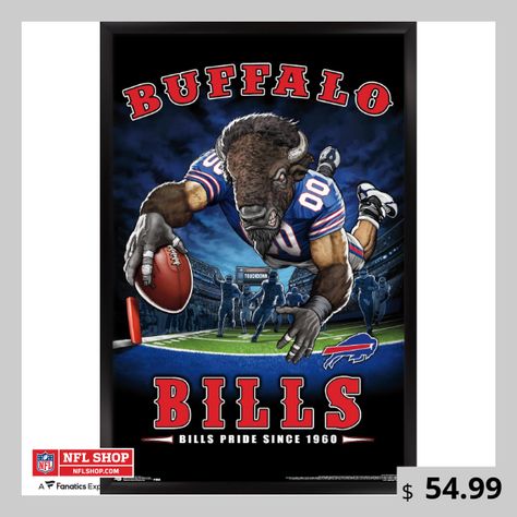 Man Cave Office, Bills Football, Wall Poster Prints, Nfl Buffalo Bills, Sign Man, Barn Wood Frames, Picture Logo, Trends International, Hanging Posters