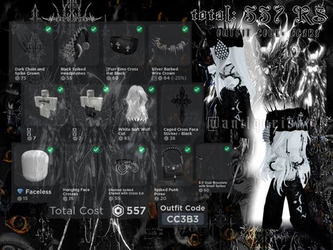 more on my page :) Darkcore Outfits, Roblox Keywords, Ava Roblox, Roblox Items, Straykids Aesthetic, Wire Crown, Cross Purses, Roblox Brookhaven, Skin Roblox