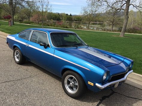 '72 Chevrolet Vega Coupe ... w/ swapped 3.8 liter Camaro V6, 5-speed. Weird but kinda cool. Camaro V6, Chevrolet Vega, 72 Chevy Truck, Chevy Classic, Classic Ford Broncos, Chevrolet Corvair, Vintage Muscle Cars, Chevy Muscle Cars, Cool Car