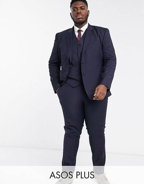 Big Men's Clothing | Plus Size Men's Clothing | ASOS Suits For Big Men Style, Suits For Plus Size Man, Plus Size Groom Attire Men, Plus Size Groom Attire, Mens Clothing Styles Wedding, Suits For Big Men, Big Men Style, Plus Size Men Suits, Big Man Suits