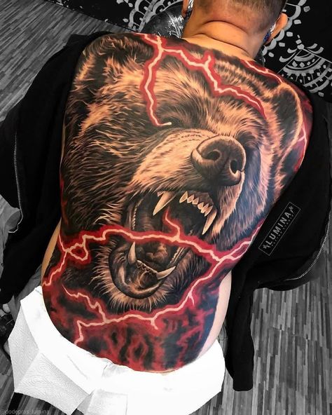 Back Tattoos For Guys Full, Men's Chest Tattoo Ideas, Skull Back Tattoo, Scary Tattoo Ideas, Tattoo Ideas Back, Chest Tattoo Ideas, Cool Back Tattoos, Wolf Tattoo Sleeve, Realistic Tattoo Sleeve