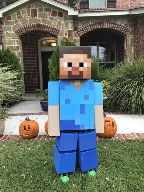 Steve Costume Minecraft, Minecraft Steve Halloween Costume, Minecraft Steve Costume, Steve Costume, Minecraft Costumes, Minecraft Steve, Diy Minecraft, Costume For Halloween, Minecraft Party