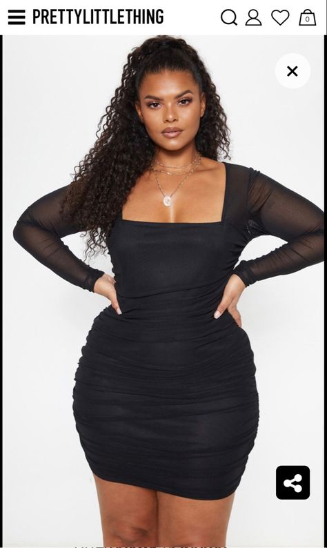 Floral Wide Leg Trousers, Plus Size Cocktail Dresses, Ruched Bodycon Dress, Black Women Fashion, Black Mesh, Curvy Fashion, Plus Size Clothing, Look Fashion, Square Neck