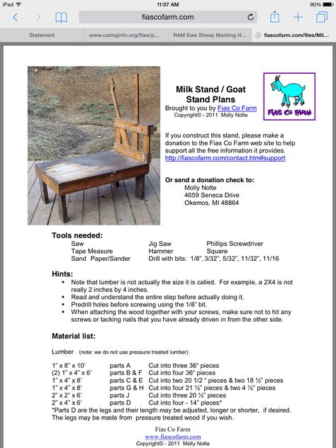 Goat Milk Stand Plans, Homestead 101, Goat Stand, Goat Shelters, Goat Hoof Trimming, Goat Milking Stand, Goat Ideas, Milk Goats, Keeping Goats