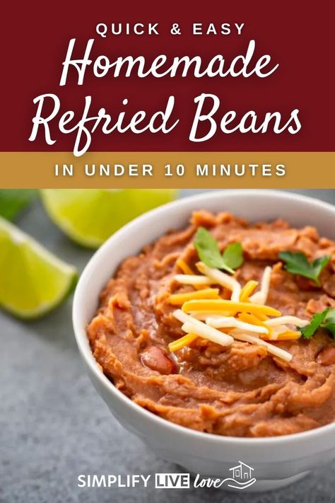 Are you looking for an easy and fast way to make homemade refried beans? Look no further! Quick & Easy Homemade Refried Beans in Under 10 Minutes is the perfect recipe for a simple, delicious, and homemade meal. With just a few ingredients and an easy step-by-step guide, this recipe will show you how to make refried beans in a fraction of the time needed for traditional recipes. In under 10 minutes, you'll be enjoying a tasty and nutritious meal that is sure to please even the pickiest eaters. Make Refried Beans, Canning Refried Beans, Homemade Refried Beans, Low Salt Recipes, Refried Beans Recipe, Smoked Salmon Bagel, Homemade Taco Seasoning Recipe, Frijoles Refritos, Fruit Salad Easy