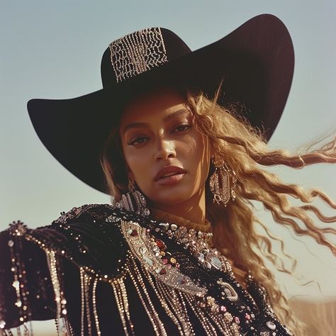 Beyoncé Country Outfit, Rodeo Photoshoot Black Women, Beyonce Cowboy Outfit, Beyonce Country Aesthetic, Rhinestone Halloween Costume, Cowgirl Street Style, Black Cowgirl Photoshoot, Beyonce Cowgirl Outfits, Burlesque Cowgirl