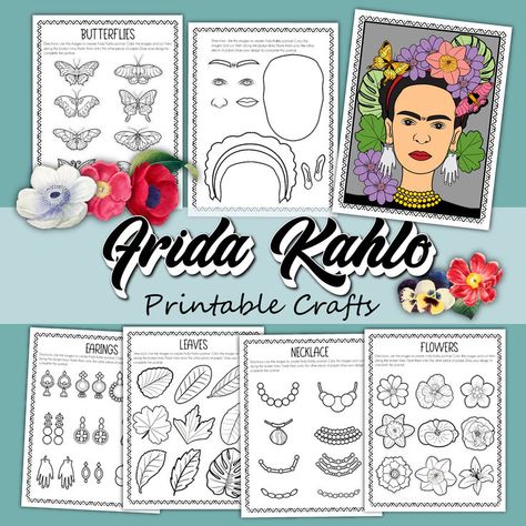 This free printable Frida Kahlo Art project is a fun printable, color, cut and paste craft for kids celebrating the famouse Mexican artist. It's a great activity for kids of all ages exploring womens art. Frida Kahlo Projects, Daycare Printables, Frida Kahlo Art, Kids Daycare, Christmas Arts And Crafts, Home Daycare, Fun Printable, Cool Art Projects, Different Art Styles