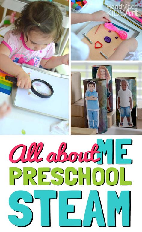 All About Me STEM Activities for Preschoolers All About Me Preschool Science Activity, When I Grow Up Art Preschool, All About Me Steam Activities, All About Me Stem Activities, All About Me Block Center, All About Me Science Activities, Stem Activities For Preschoolers, Art Activity For Preschoolers, Making Play Dough