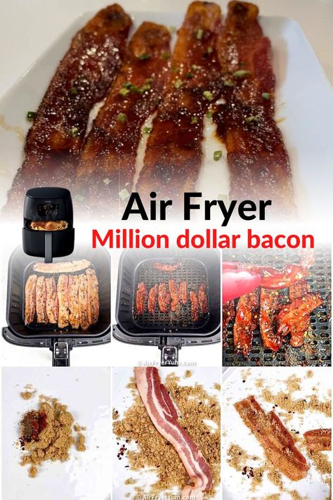 Billionaire Bacon Recipe Twin Peaks, Millionaire Bacon Southern Living, Spicy Candied Bacon, Air Fryer Bacon Recipes, Billion Dollar Bacon, Candied Bacon Air Fryer, First Watch Million Dollar Bacon Recipe, Twisted Bacon Air Fryer, Million Dollar Bacon First Watch Recipe