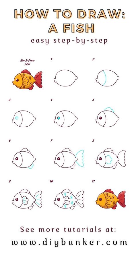 How to Draw a Fish: Easy Step-by-Step Fish Drawing Tutorial Drawings step by step for kids #drawingsstepbystepforkids Drawing ideas #drawingideas Drawing ideas for kids #drawingideasforkids 4.971 Fish Drawing Tutorial, Draw A Fish Easy, Fish Drawing Easy, How To Draw Fish, Lobster Drawing, Easy Fish Drawing, Christmas Drawings For Kids, Draw A Fish, Fish Lips