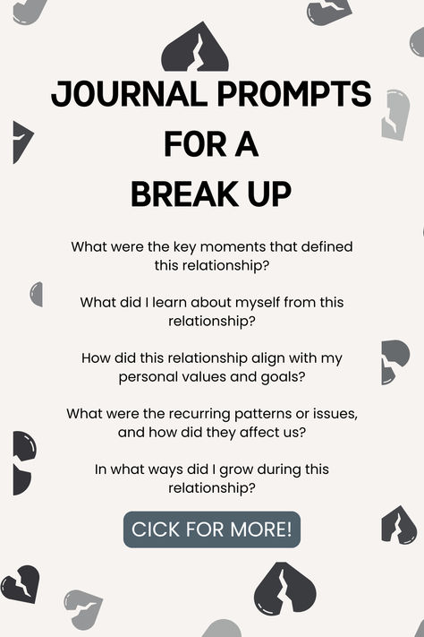 Click for the full list of 25 journal prompts for breakups to help you heal and navigate your emotions. I also talk about how to use journaling effectively post-breakup and share my top tips for getting your life back together. #journalprompts #journaling #journalingideas Journal Prompts For Breakups, Breakup Journal Prompts, Breakup Journal, Journal Prompts For Healing, Prompts For Healing, Post Breakup, Morning Journal, Personal Values, Journal Writing Prompts