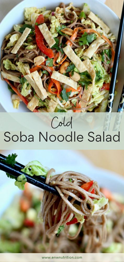 Looking for a vibrant and refreshing meal that's ready in a flash? This Soba Noodle Salad is just what you need! Packed with crunchy vegetables, cold buckwheat noodles, and a homemade peanut ginger dressing, it's a harmonious blend of flavors and textures. In just 30 minutes, you can create this healthy masterpiece, perfect for a satisfying lunch or a delightful light dinner. Don't miss out on this easy and scrumptious recipe - pin it now and savor the goodness! Buckwheat Noodle Salad, Cold Buckwheat Noodles, Cold Soba Noodle Salad, Peanut Ginger Dressing, Ginger Salad Dressing, Soba Noodle Salad, Noodle Salad Cold, Crunchy Vegetables, Ginger Salad Dressings