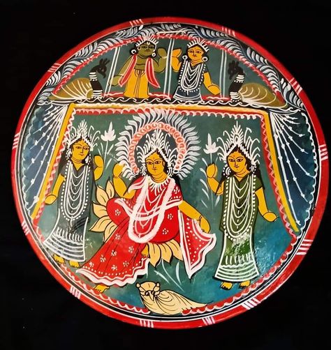 Lokkhi Thakur, Sora Painting, Bengal Art, Maa Lakshmi, Laxmi Narayan, Mysore Painting, Kali Hindu, Hand Art Kids, Terracotta Art