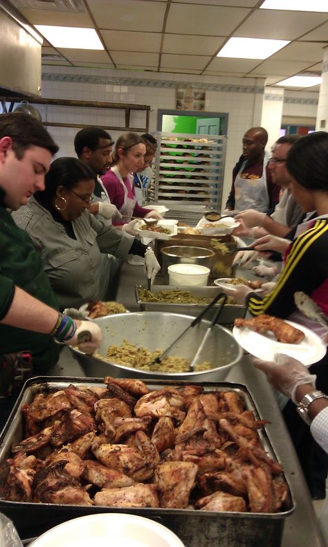 Preparing food to feed the homeless Feeding The Homeless Ideas Meals, Feeding The Homeless, Soup Kitchen, Food Bank, Community Service, Christmas Food, Birthday, Quick Saves