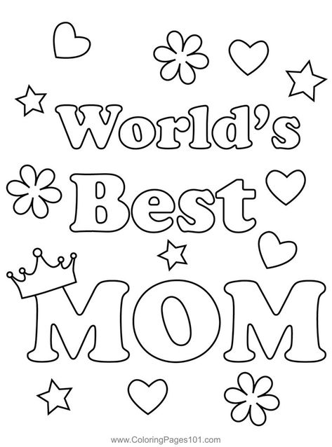 World's Best Mom Coloring Page