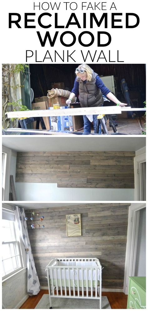 Fake a fun weathered reclaimed wood plank wall without dealing with finding clean and suitable old wood. Diy Plank Wall, Wood Plank Wall, Wood Wall Bathroom, Fake Wood, Wood Plank Walls, Dark Wood Kitchens, Painted Wood Walls, Pallet House, Wall Planks