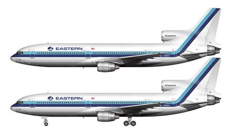 » The three liveries of the Eastern Airlines L-1011 TriStar L1011 Tristar, Eastern Airlines, Vintage Airline, Illustration Series, Time Table, Vintage Airlines, Air Lines, Civil Aviation, Blue Color Schemes