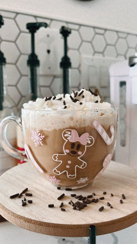 This beautiful Christmas mug is perfect for your hot chocolate or hot coffee this holiday season. You can enjoy any hot drink on this 16oz jumbo mug. The most perfect Christmas gift for any mug lover.  Made with high quality vinyl. Christmas Eve Hot Chocolate Crock Pot, Pink Christmas Mug, Cute Christmas Stuff, Christmas Mugs Vinyl, Pink Aesthetic Christmas, Pink Christmas Aesthetic, Gingerbread Coffee, Coffee Christmas, Christmas Cups